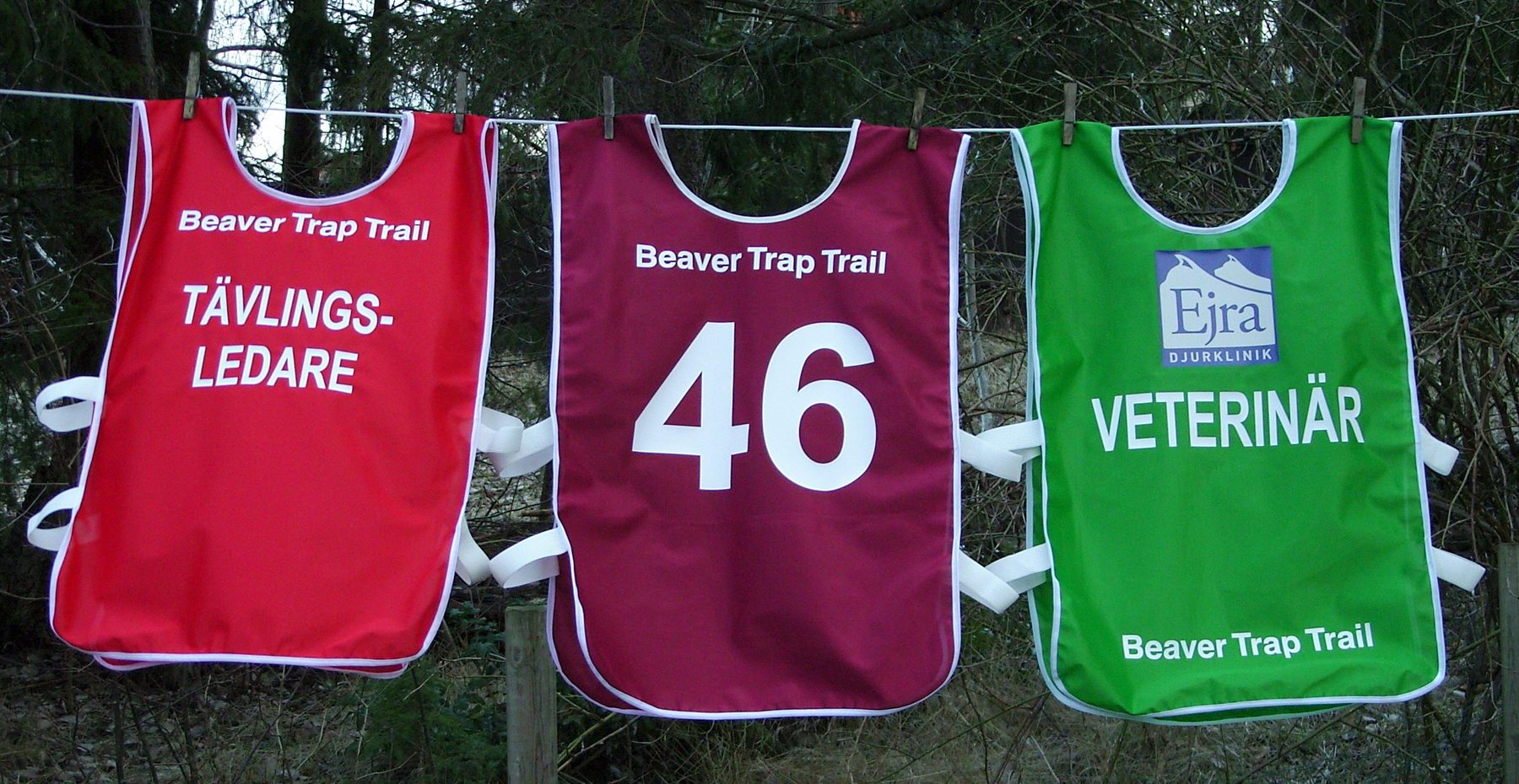 Beaver Trapp Trail, Norråker Jämtland — västar till draghundsförare, veterinär och tävlingsledning.